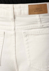 AMI PARIS Logo Patch Mini Shorts White FSO839DE0126_136