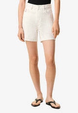 AMI PARIS Logo Patch Mini Shorts White FSO839DE0126_136