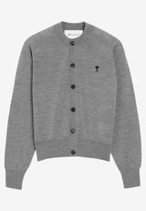 AMI PARIS Ami De Coeur Buttoned Cardigan Gray FKC386KN0039_0504