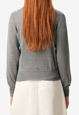 AMI PARIS Ami De Coeur Buttoned Cardigan Gray FKC386KN0039_0504