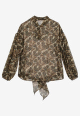 Max Mara Ballata Printed Chiffon Blouse Multicolor MSTBALLATASI/S_MAXMS-003