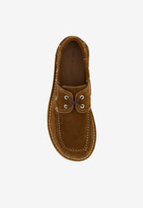 AMI PARIS Lace-Up Suede Loafers Brown USV830872_236