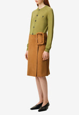 AMI PARIS Ami De Coeur Ribbed Cardigan Green FKC386KN0039_A091