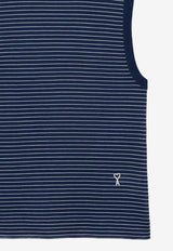 AMI PARIS Ami De Coeur Striped Tank Top Blue FTP818JE0212_A044