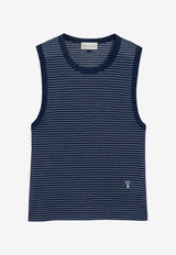 AMI PARIS Ami De Coeur Striped Tank Top Blue FTP818JE0212_A044