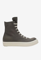 Rick Owens DRKSHDW Temple High-Top Denim Sneakers Gray DU01F4807DO/S_DARKS-341