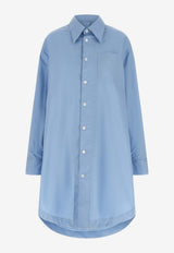 AMI PARIS Ami De Coeur Wide-Fit Shirt Dress Light Blue UDR663CO0063_484