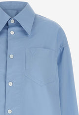 AMI PARIS Ami De Coeur Wide-Fit Shirt Dress Light Blue UDR663CO0063_484