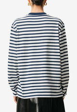 AMI PARIS Marinière Long-Sleeved T-shirt Blue UTS375JE0210_A044