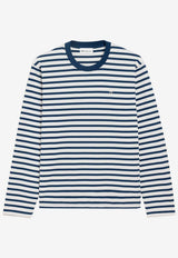 AMI PARIS Marinière Long-Sleeved T-shirt Blue UTS375JE0210_A044