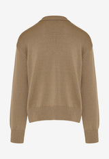 AMI PARIS Ami De Coeur Wool Sweater Beige UKS859KN0156_A117