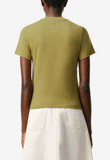 AMI PARIS Ami De Coeur Cropped T-shirt Green FTS347724_A035