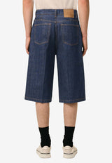 AMI PARIS Denim Buttoned Shorts Blue HSO837DE0122_402
