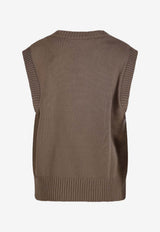 AMI PARIS V-neck Ami De Coeur Vest Beige UKS860KN0156_A117
