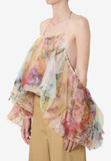 Zimmermann Luna Floral Chiffon Halter Top Multicolor 7470TS261--SPLIFLO