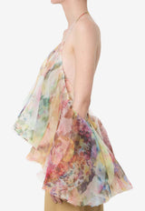 Zimmermann Luna Floral Chiffon Halter Top Multicolor 7470TS261--SPLIFLO