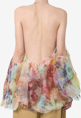 Zimmermann Luna Floral Chiffon Halter Top Multicolor 7470TS261--SPLIFLO