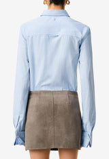 AMI PARIS Jabot Buttoned Shirt Blue FSH821CO0219_4844