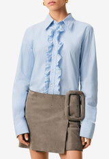 AMI PARIS Jabot Buttoned Shirt Blue FSH821CO0219_4844