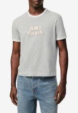 AMI PARIS Logo Patch Boxy T-shirt Gray UTS371724_A079