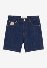 AMI PARIS Heritage Label Shorts Blue FSO839DE0122_402