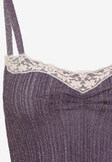 Lace-Trimmed Knit Top