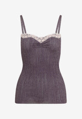 Lace-Trimmed Knit Top