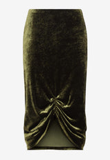 Draped Velvet Skirt