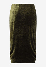 Draped Velvet Skirt