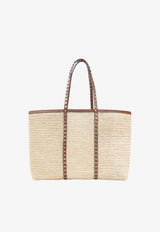 Rockstud Straw Tote Bag
