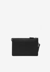Prada Triangle Logo Saffiano Leather Pouch Black 2VF032OOI9Z2/S_PRADA-F0002