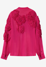 Dries Van Noten Embossed Flowers Blouse Fuchsia 107623376/S_DRVNO-304