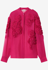 Dries Van Noten Embossed Flowers Blouse Fuchsia 107623376/S_DRVNO-304
