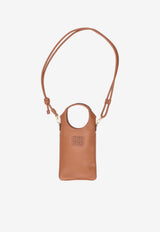 Miu Miu Logo Patch Leather Phone Holder Brown 5ZT0802CRW_F0046