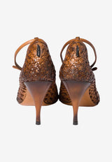Miu Miu 80 Woven Leather Pointed Pumps Brown 5I654EFA0853ZN7_F0046