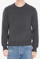 AMI PARIS Ami De Coeur Cashmere Sweater Gray HKS830-005-020