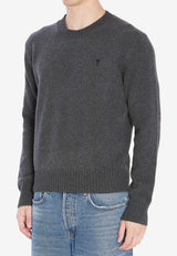 AMI PARIS Ami De Coeur Cashmere Sweater Gray HKS830-005-020