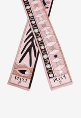 Pucci Angoli and Soleil Print Silk Scarf Pink 6HGB30 6HC07 1