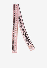 Pucci Angoli and Soleil Print Silk Scarf Pink 6HGB30 6HC07 1