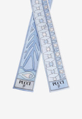 Pucci Angoli and Soleil-Print Silk Scarf Light Blue 6HGB30 6HC07 2