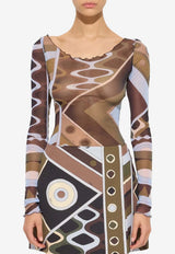 Pucci Vivara Print Tulle Blouse Multicolor 6HJM47 6H849 016