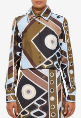 Pucci Vivara Print Long-Sleeved Cropped Shirt Multicolor 6HRJ15 6H841 016