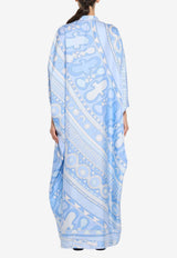 Pucci Soleil Print Maxi Silk Kaftan Dress Light Blue 6HRL76 6H862 068