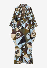 Pucci Occhi Print Maxi Silk Kaftan Dress Multicolor 6HRL80 6H721 048