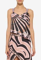 Pucci Soleil Print Silk Scarf Top Multicolor 6HRM47 6H854 063