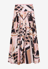 Pucci Vivara Print Pleated Maxi Skirt Multicolor 6HRW31 6H844 015