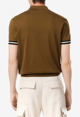 Contrast Piping Silk Polo T-shirt