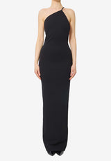 Solace London Alexandra One-Shoulder Crepe Gown Black OS47008--BLACK