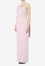 Solace London Rona Halterneck Maxi Dress Pink OS47043--PINK