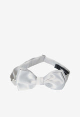 Tagliatore Adjustable Knotted Bow Tie Gray PAPILLON-A10003-40